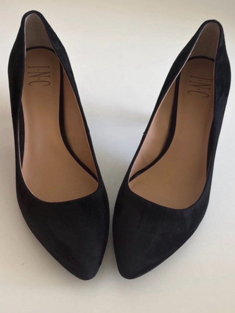 INC International Concepts Black Suede Pointed-Toe High Heels 8
